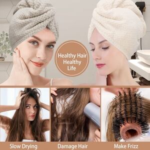 2 Microfiber Hair Towel Wraps
